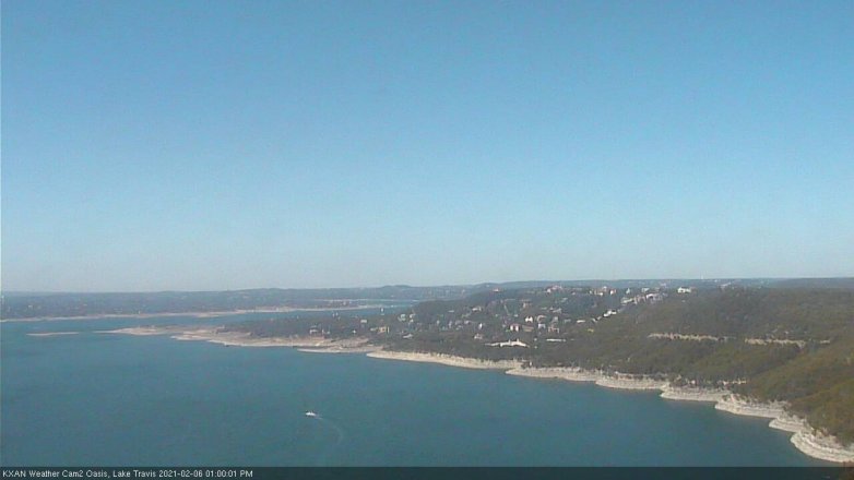 Lake Travis webcam, February 6, 2021 1:00 PM CT