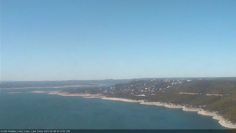 Lake Travis webcam, February 6, 2021 1:25 PM CT