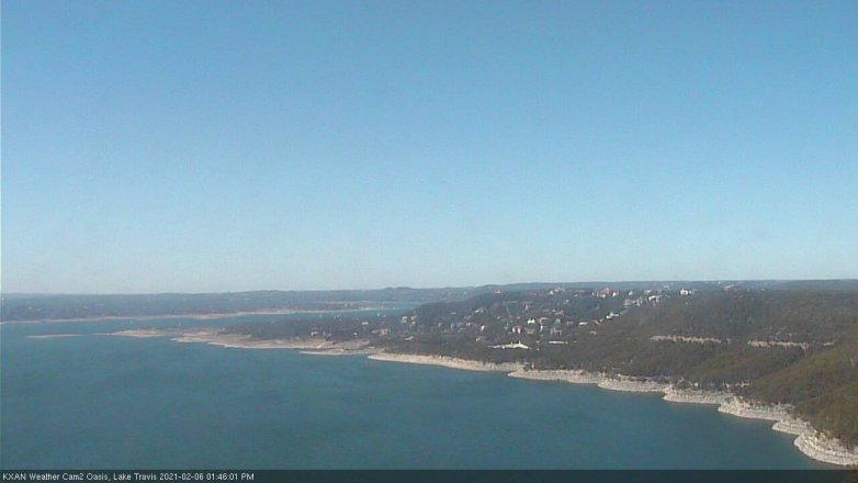 Lake Travis webcam, February 6, 2021 1:45 PM CT