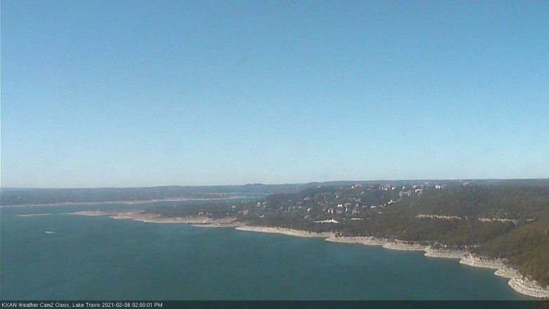 Lake Travis webcam, February 6, 2021 2:00 PM CT