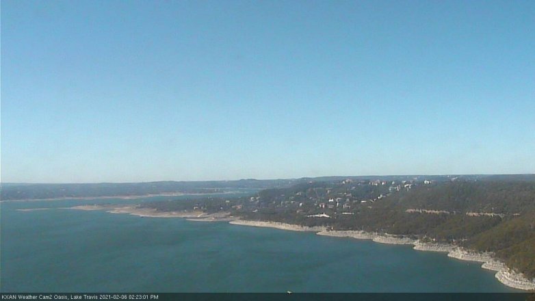 Lake Travis webcam, February 6, 2021 2:25 PM CT