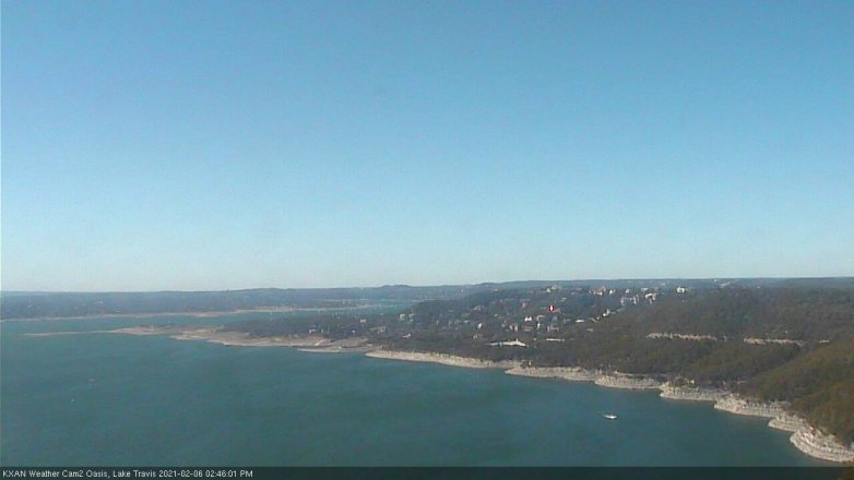 Lake Travis webcam, February 6, 2021 2:45 PM CT
