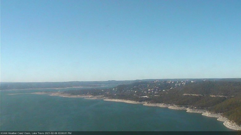 Lake Travis webcam, February 6, 2021 3:00 PM CT