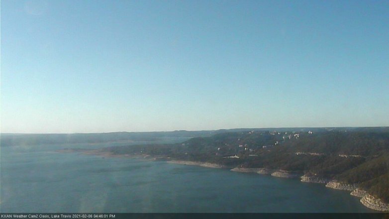 Lake Travis webcam, February 6, 2021 4:45 PM CT