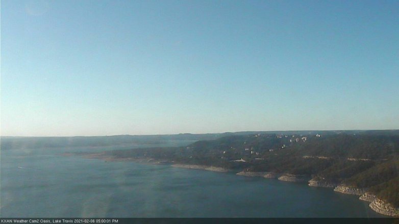 Lake Travis webcam, February 6, 2021 5:00 PM CT