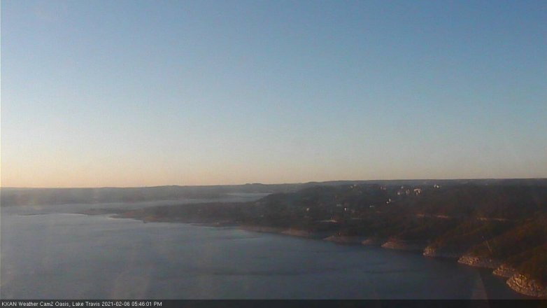 Lake Travis webcam, February 6, 2021 5:45 PM CT