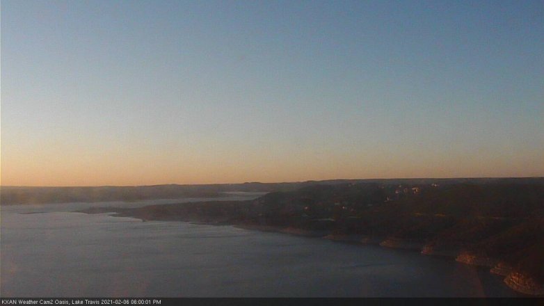 Lake Travis webcam, February 6, 2021 6:00 PM CT