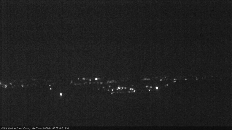 Lake Travis webcam, February 6, 2021 7:45 PM CT