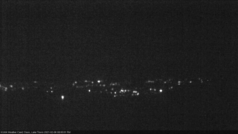 Lake Travis webcam, February 6, 2021 8:00 PM CT