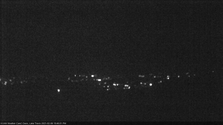 Lake Travis webcam, February 6, 2021 10:45 PM CT