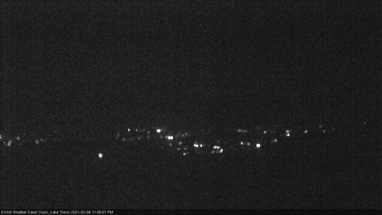 Lake Travis webcam, February 6, 2021 11:00 PM CT