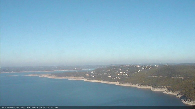 Lake Travis webcam, February 7, 2021 9:25 AM CT