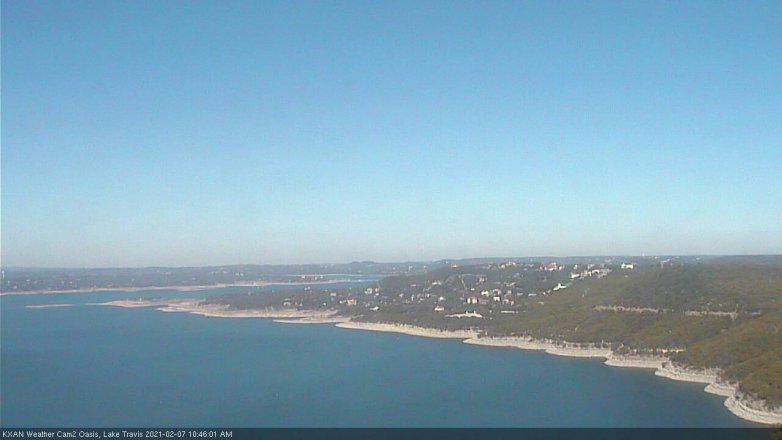 Lake Travis webcam, February 7, 2021 10:45 AM CT