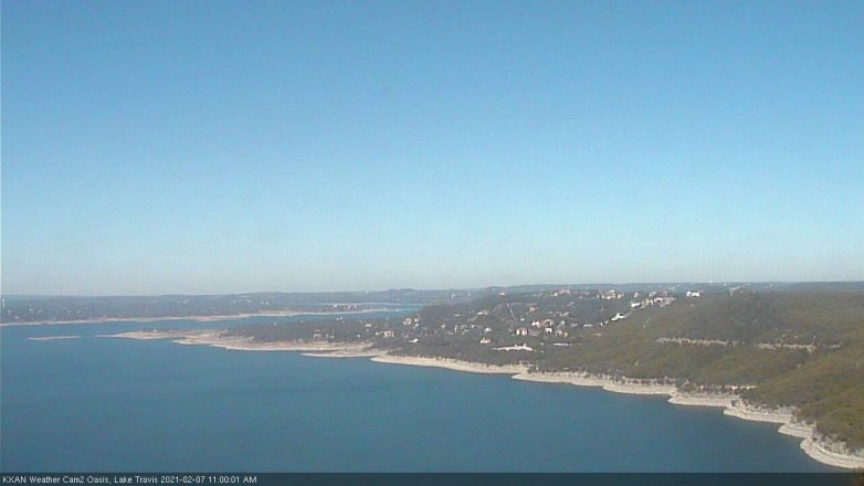 Lake Travis webcam, February 7, 2021 11:00 AM CT