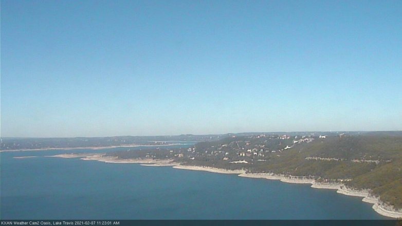 Lake Travis webcam, February 7, 2021 11:25 AM CT