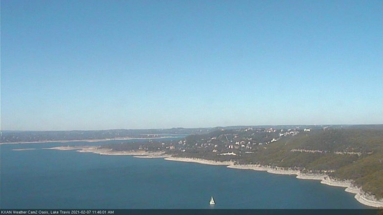 Lake Travis webcam, February 7, 2021 11:45 AM CT