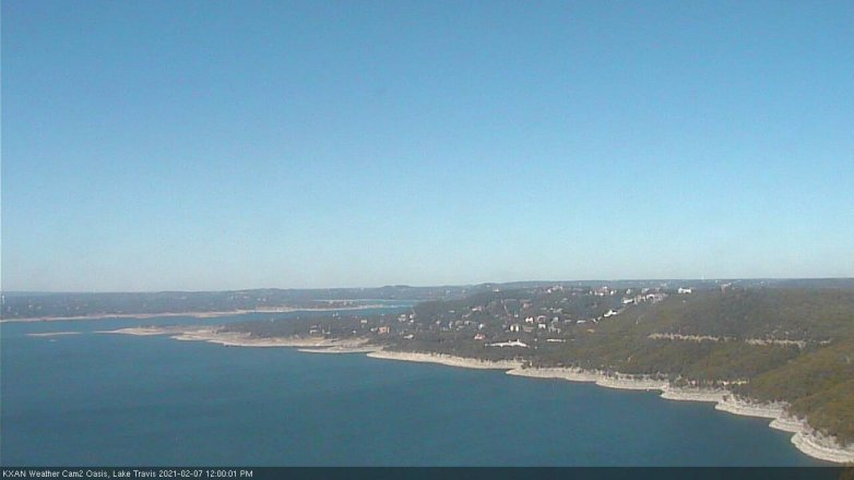 Lake Travis webcam, February 7, 2021 12:00 PM CT