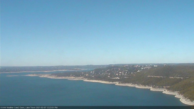 Lake Travis webcam, February 7, 2021 12:25 PM CT