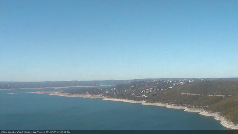 Lake Travis webcam, February 7, 2021 1:00 PM CT
