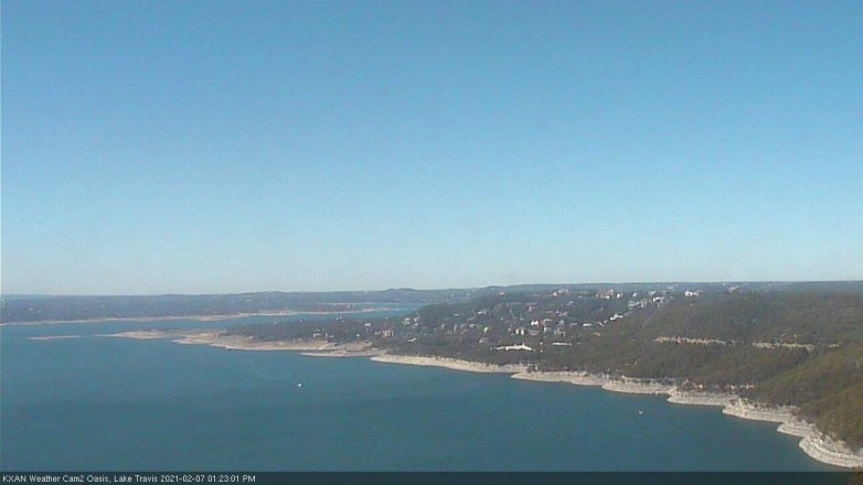 Lake Travis webcam, February 7, 2021 1:25 PM CT