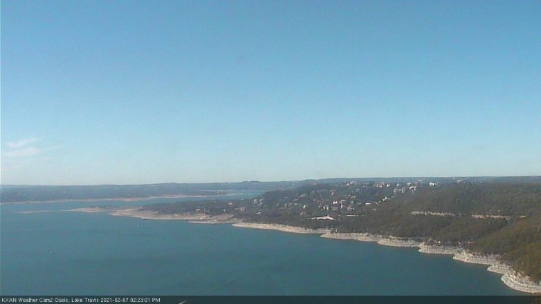 Lake Travis webcam, February 7, 2021 2:25 PM CT