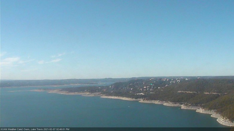 Lake Travis webcam, February 7, 2021 2:45 PM CT
