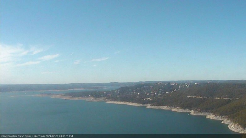 Lake Travis webcam, February 7, 2021 3:00 PM CT