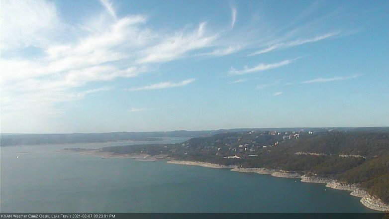 Lake Travis webcam, February 7, 2021 3:25 PM CT