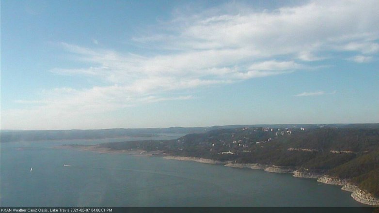 Lake Travis webcam, February 7, 2021 4:00 PM CT
