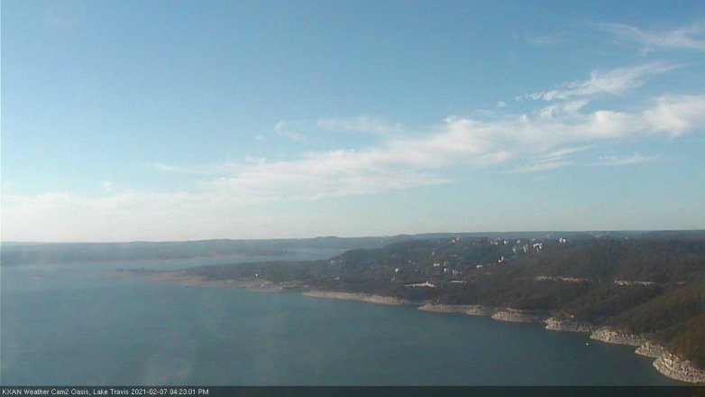 Lake Travis webcam, February 7, 2021 4:25 PM CT