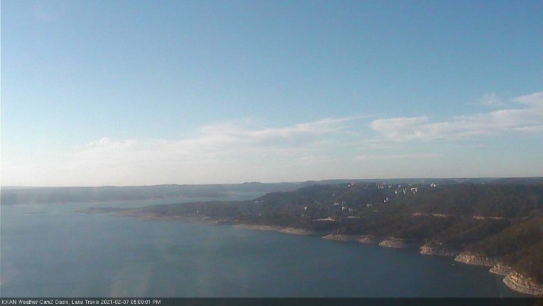 Lake Travis webcam, February 7, 2021 5:00 PM CT