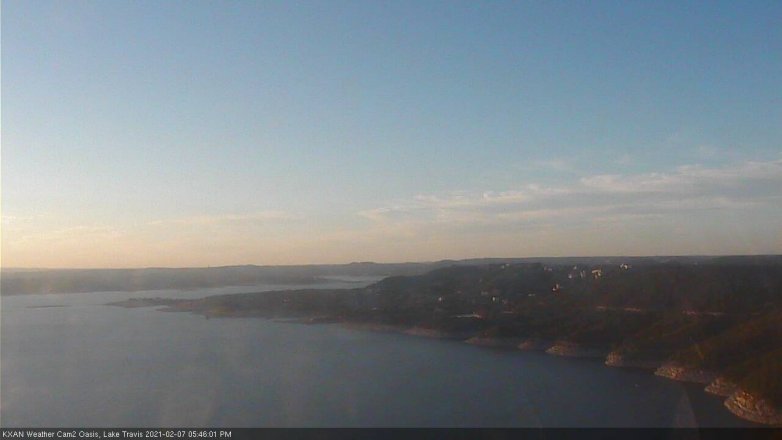 Lake Travis webcam, February 7, 2021 5:45 PM CT