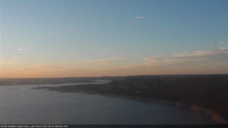 Lake Travis webcam, February 7, 2021 6:00 PM CT