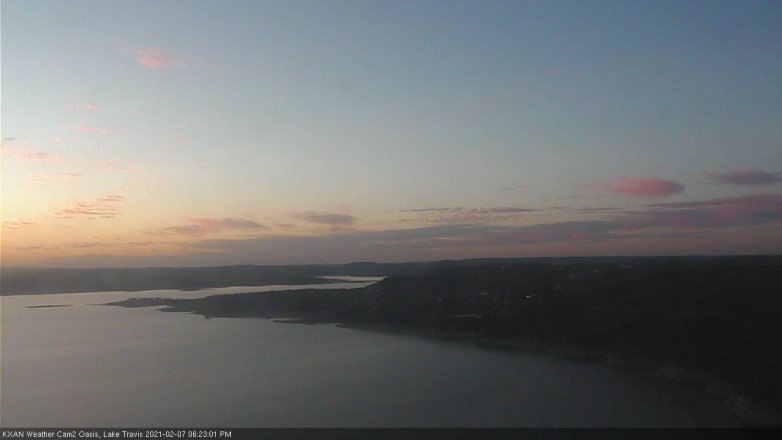 Lake Travis webcam, February 7, 2021 6:25 PM CT