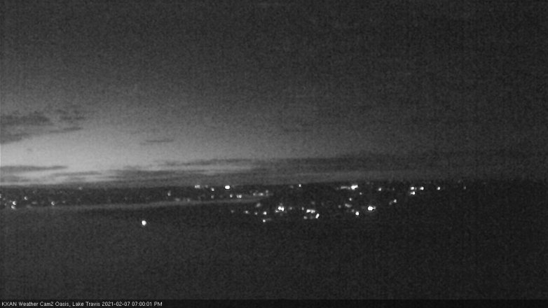 Lake Travis webcam, February 7, 2021 7:00 PM CT