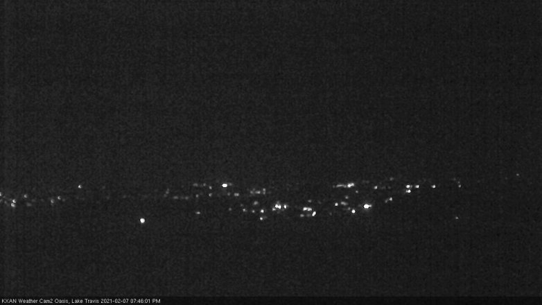 Lake Travis webcam, February 7, 2021 7:45 PM CT