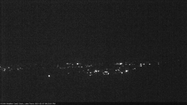 Lake Travis webcam, February 7, 2021 8:25 PM CT