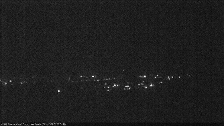 Lake Travis webcam, February 7, 2021 9:00 PM CT