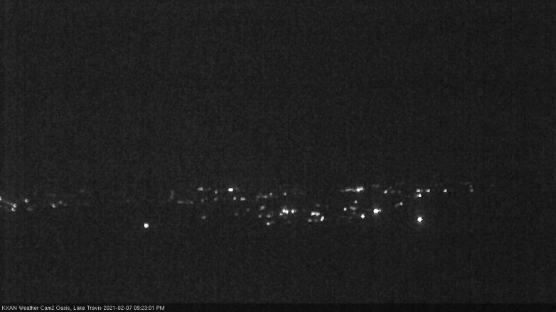 Lake Travis webcam, February 7, 2021 9:25 PM CT