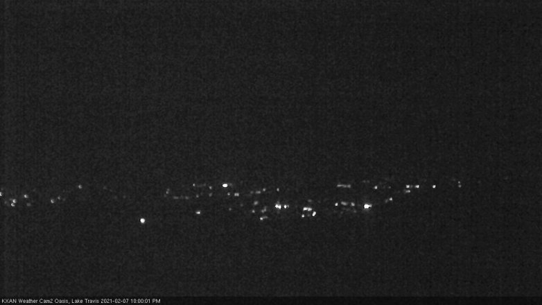 Lake Travis webcam, February 7, 2021 10:00 PM CT