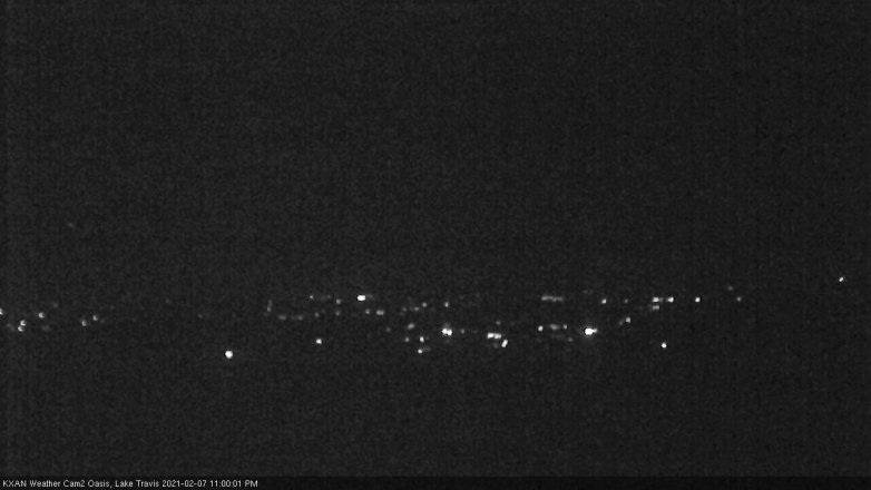 Lake Travis webcam, February 7, 2021 11:00 PM CT