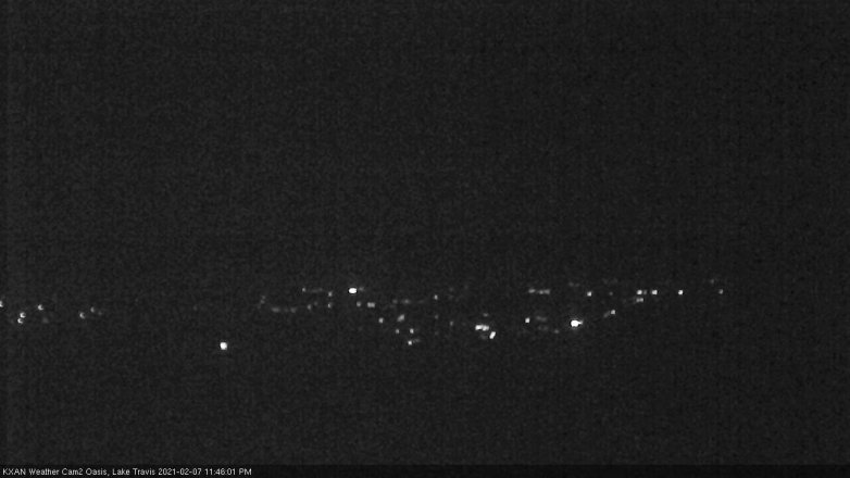 Lake Travis webcam, February 7, 2021 11:45 PM CT