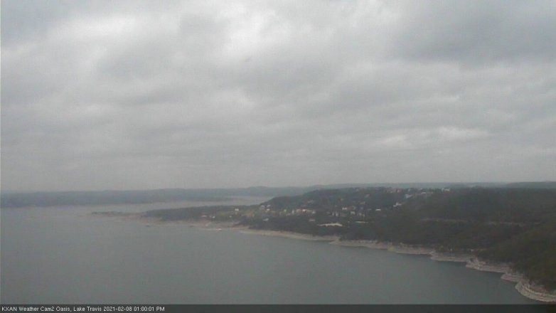 Lake Travis webcam, February 8, 2021 1:00 PM CT