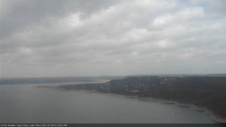 Lake Travis webcam, February 8, 2021 1:25 PM CT