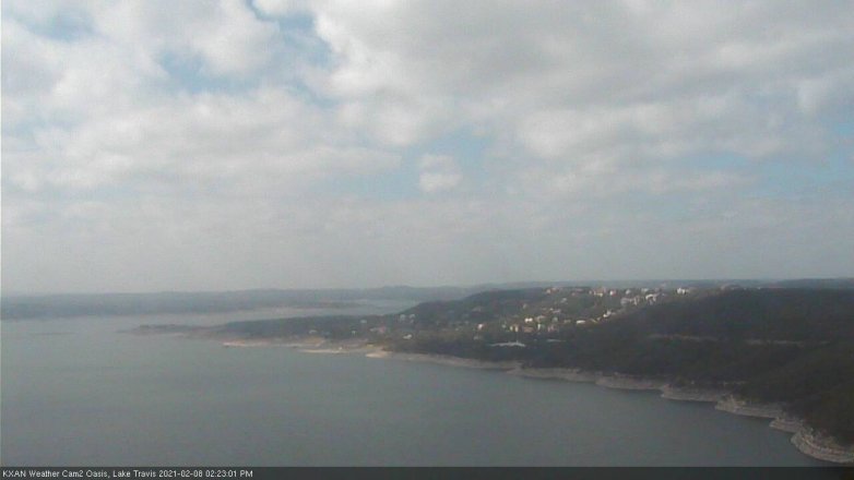 Lake Travis webcam, February 8, 2021 2:25 PM CT