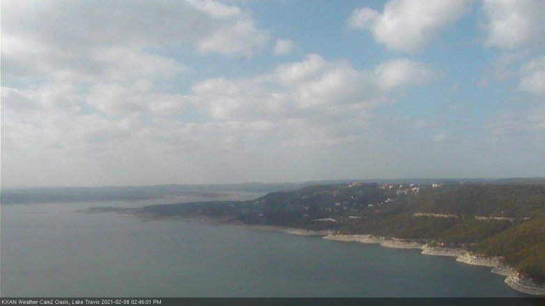 Lake Travis webcam, February 8, 2021 2:45 PM CT