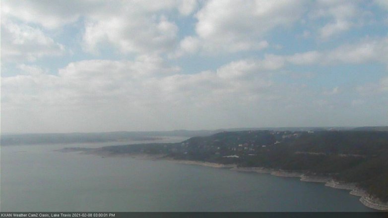 Lake Travis webcam, February 8, 2021 3:00 PM CT