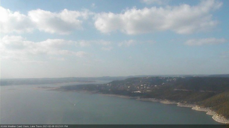 Lake Travis webcam, February 8, 2021 3:25 PM CT
