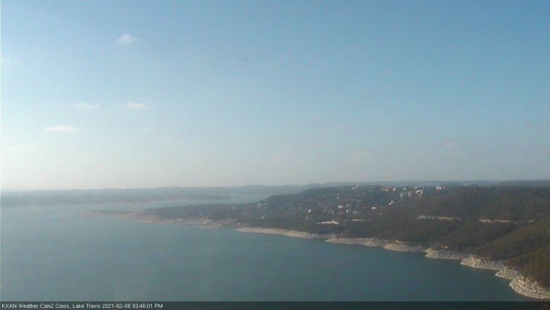 Lake Travis webcam, February 8, 2021 3:45 PM CT