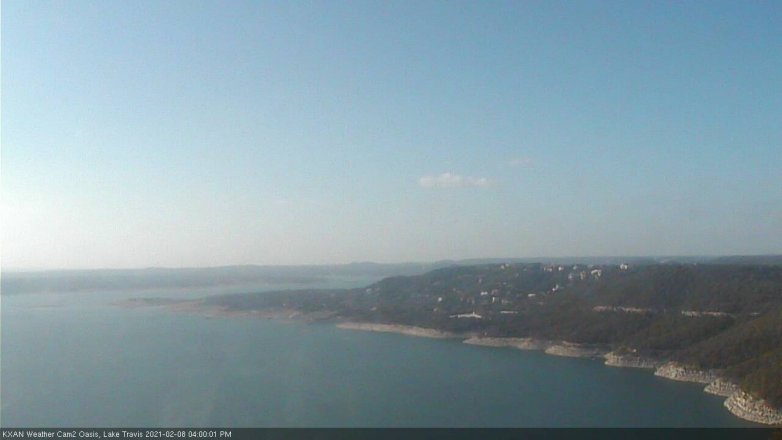 Lake Travis webcam, February 8, 2021 4:00 PM CT